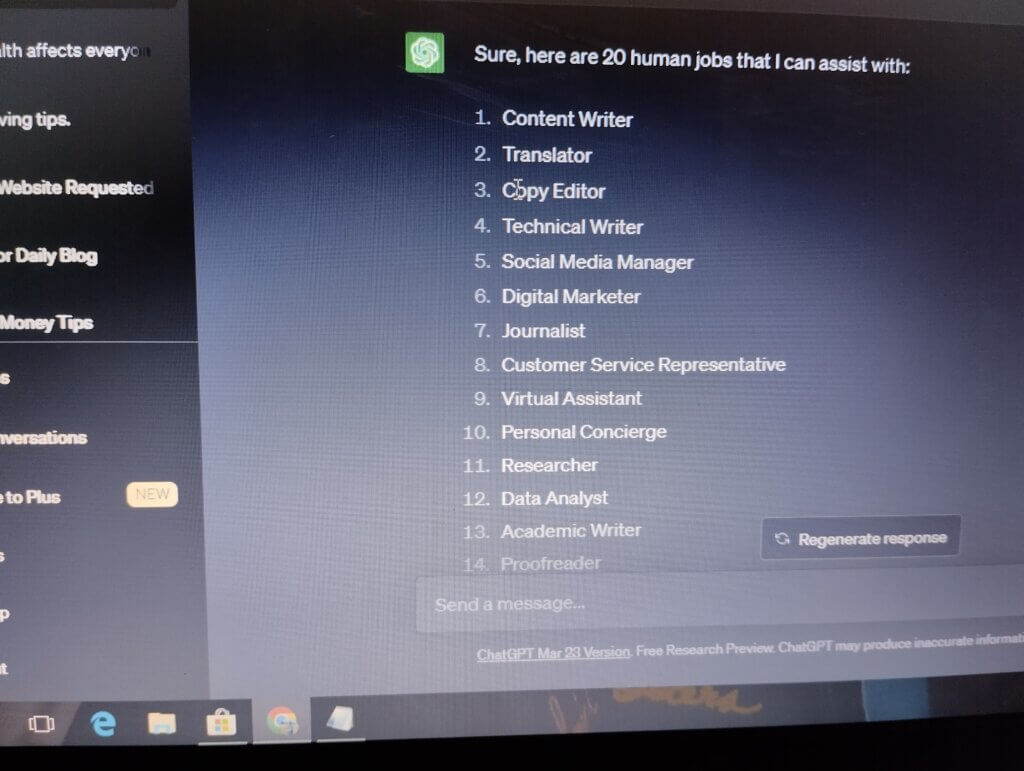 human jobs ChatGPT is going to replace