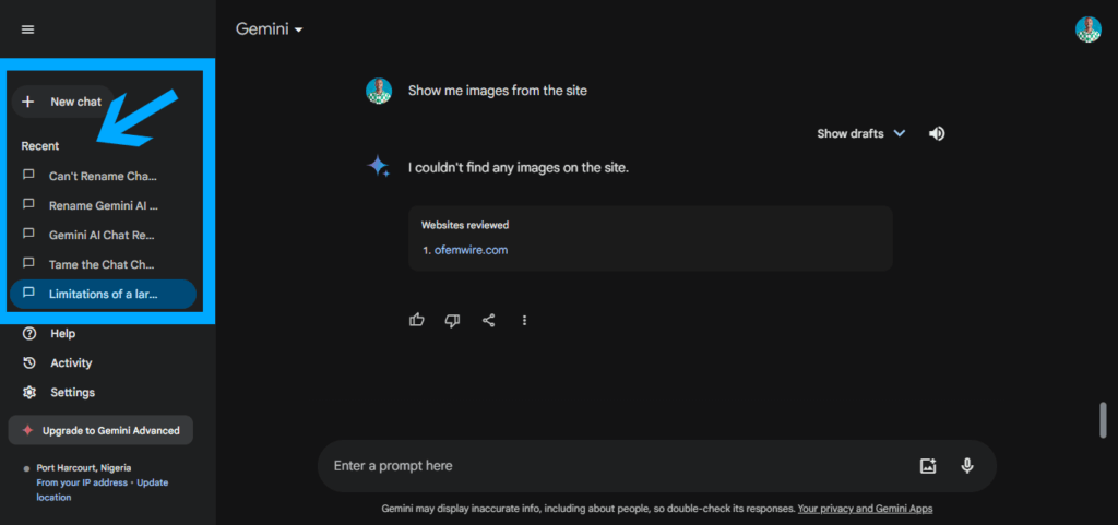How To Find Recent Chats On Gemini AI